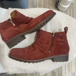 Clarks Red Ankle Boots